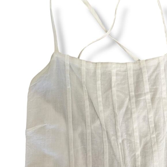 MINKPINK White Eyelet Embroidered Romper XS Boho Romantic Lace Scallop Hem - Picture 8 of 14